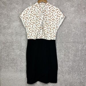 M.M. Lafleur Women's The Adelaide Dress Size 6 Mosaic Print Goldenrod Ivory